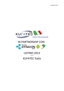 LISTINO 2013 KUFATEC Italia IN PARTNERSHIP