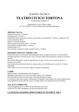 SCHEDA TECNICA - Teatro Civico di Tortona
