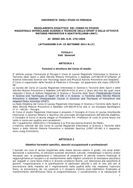 regolamento didattico - Corso di Laurea in Scienze Motorie e Sportive