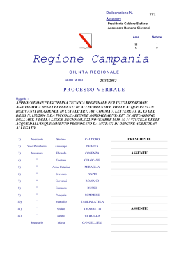 DGR 771/2012 - Regione Campania Assessorato Agricoltura
