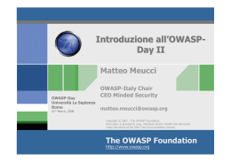 Introduzione all`OWASP