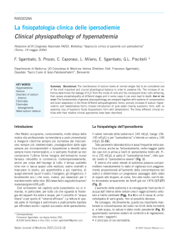 La fisiopatologia clinica delle ipersodiemie Clinical - Area-c54