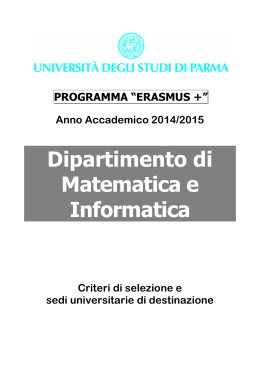 Criteri e Sedi Dip. di Matematica e Informatica DEFINITIVO - 04-02-14