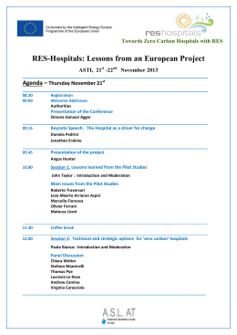 RES-Hospitals: Lessons from an European Project