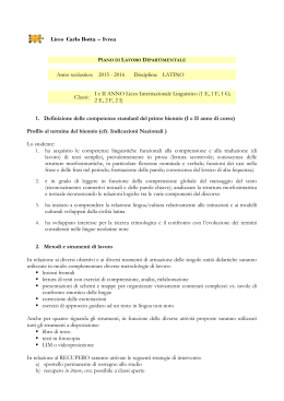 Liceo Carlo Botta – Ivrea 1. Definizione delle competenze standard