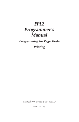 EPL2 Programmer`s Manual