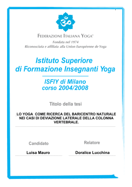 Istituto Superiore Formazione Insegnanti di Yoga