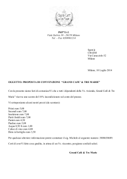 D&P S.r.l. Viale Stelvio 39 - 20159 Milano Tel. – Fax