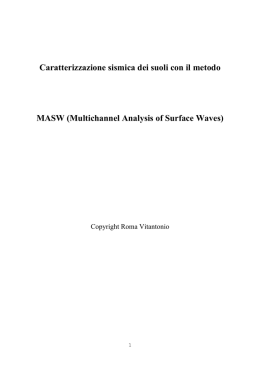 Caratterizzazione sismica dei suoli con il metodo MASW