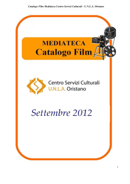 Catalogo Film Mediateca Centro Servizi Culturali