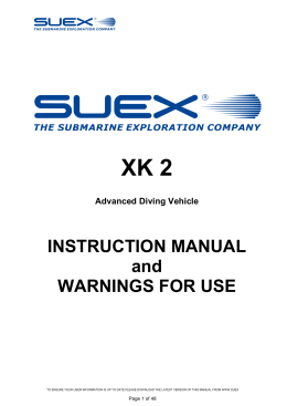 INSTRUCTION MANUAL and WARNINGS FOR USE