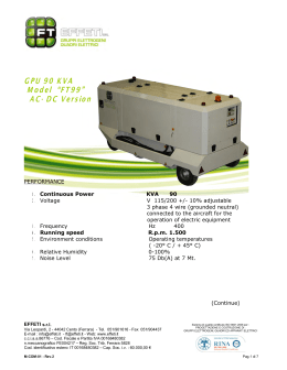 Ground Power Unit FT99 stage II Specification Sheet