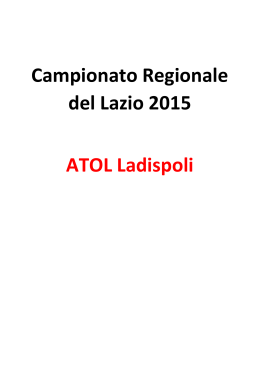 Campionato Regionale del Lazio 2015 ATOL Ladispoli