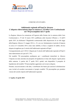 comunicato stampa - Direzione regionale Abruzzo