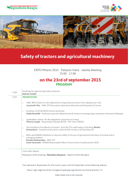 Safety of tractors and agricultural machinery