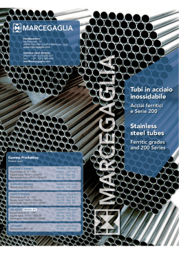Tubi in acciaio inossidabile, Stainless steel tubes