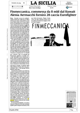 Finmeccanica, commessa da 8 mld dal Kuwait Alenia