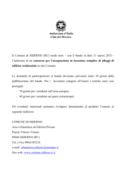 Comune di Siderno (RC) - Bando del 11.03.2015
