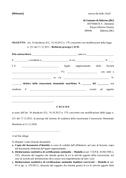 [Mittente] marca da bollo 14,62 Al Comune di Siderno (RC