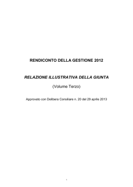 Rendiconto della gestione 2012 - Volume III