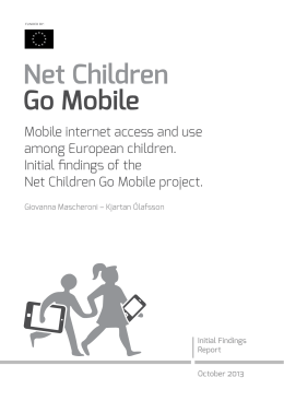 Mobile internet access and use among European children. Initial