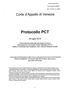 Protocollo PCT Corte d`Appello di Venezia (03/07/2014)