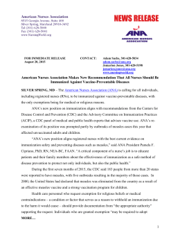 American Nurses Association Makes New - ANA