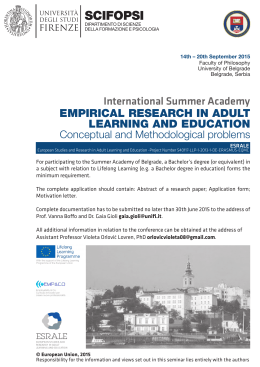 EMPIRICAL RESEARCH IN ADULT LEARNING AND EDUCATION
