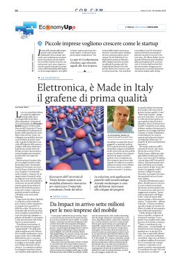 Elettronica, è Made in Italy il grafene di prima qualità