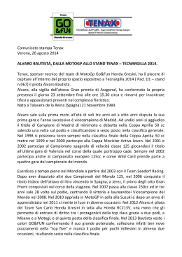 Comunicato stampa Tenax Verona, 26 agosto 2014
