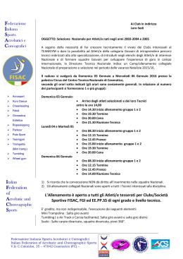 CAMP-ALLENAMENTO COLLEGIALE TEAMGYM x 2003-2005