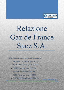 Relazione Gaz de France Suez S.A.