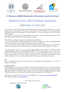 2nd BIANNUAL ASSISI WORKSHOP ON ECONOMICS AND