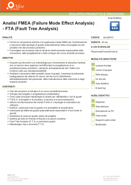 Analisi FMEA (Failure Mode Effect Analysis) - FTA (Fault Tree