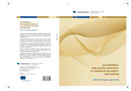 Accreditation and quality assurance in - Cedefop