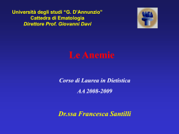 Anemie - Università degli Studi "G. d`Annunzio"