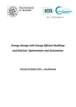 Energy storage with Energy Efficient Buildings and Districts