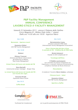 Programma dell`evento - P&P Facility Management