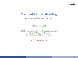 Data and Process Modelling - 6. Schema Transformations
