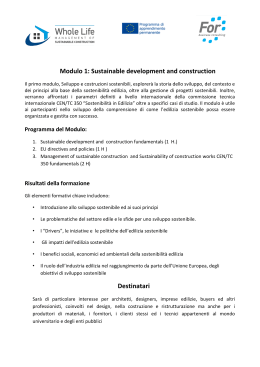 Modulo 1: Sustainable development and construction