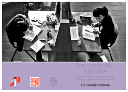 First cycle and full cycle degree courses
