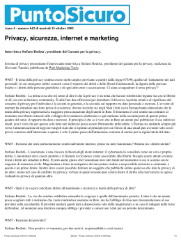Stampa - Privacy, sicurezza, internet e marketing