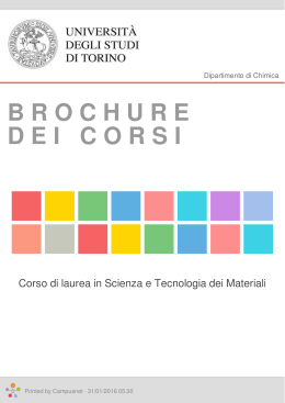Brochure dei corsi  - Corso di laurea in Scienza e Tecnologia