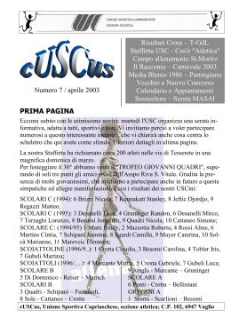 Numero 7 / aprile 2003 Risultati Cross – T-GdL Staffetta USC