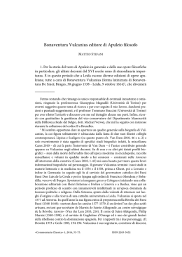 M. Stefani, Bonaventura Vulcanius editore di Apuleio filosofo