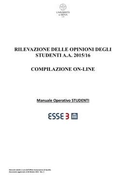 Manuale studenti 2015-16 - Università degli Studi di Siena