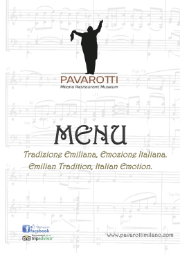 Scarica il menu ufficiale del Pavarotti Milano Restaurant Museum!