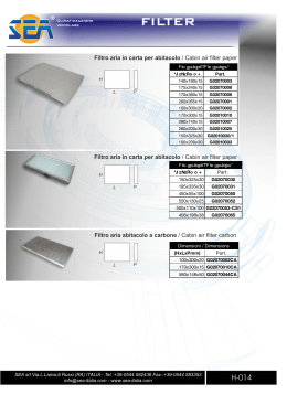 Filtro aria in carta per abitacolo / Cabin air filter paper Filtro aria in
