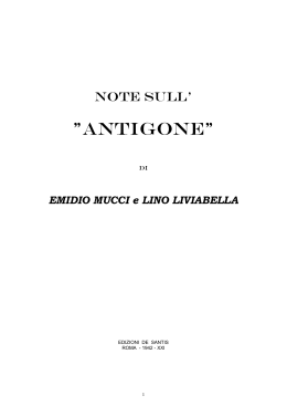 Argomento e Note "sull`Antigone". Libretto (1942)