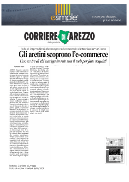 Testata: Corriere di Arezzo Data di uscita: martedì 6/10/2009